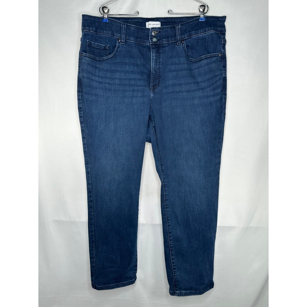 Lane Bryant Tighter Tummy High Rise Straight Leg Jeans Dark Wash Size 22 Blue